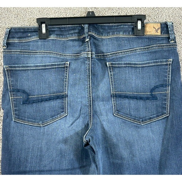 American Eagle Jeans Womens 18 Blue Measures 36X26 Super Skinny Super Stretch - Picture 3 of 10